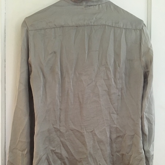 Silver metallic button down shirt - Picture 3 of 3